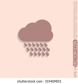 cloud rain with wind.  the weather icon