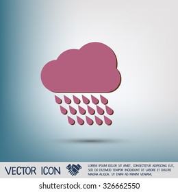 cloud rain with wind.  the weather icon