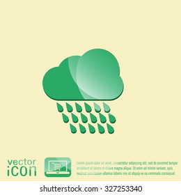 cloud rain with wind.  the weather icon