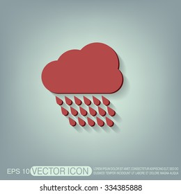 cloud rain with wind.  the weather icon