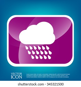 cloud rain with wind.  the weather icon