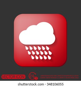 cloud rain with wind.  the weather icon