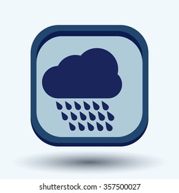 cloud rain with wind.  the weather icon