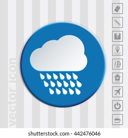cloud rain with wind.  the weather icon