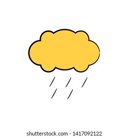 cloud and rain yellow hand drawn theme