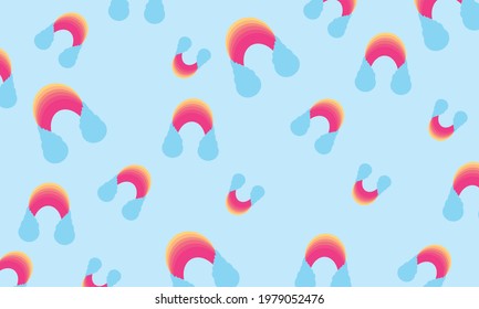 cloud and rainbow beautiful natural phenomenon after rain on blue background natural wallpaper for design