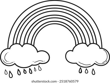 Cloud rainbow coloring book for kids