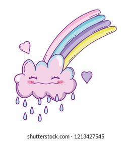 Cloud and rainbow cute cartoon