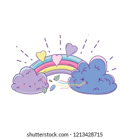 Cloud and rainbow cute cartoon
