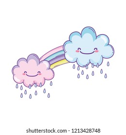 Cloud and rainbow cute cartoon