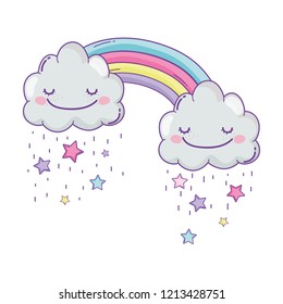 Cloud and rainbow cute cartoon