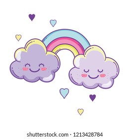 Cloud and rainbow cute cartoon