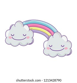 Cloud and rainbow cute cartoon