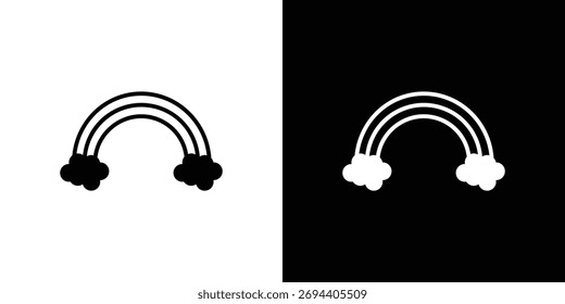 Cloud rainbow icon illustration element design. black glyph icons