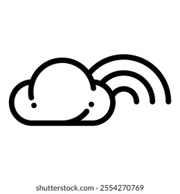 Cloud and rainbow icon in line style