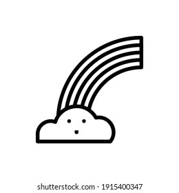Cloud and Rainbow Icon Logo Illustration Vector Isolated. Earth Day and Ecology Icon-Set. Suitable for Web Design, Logo, App, and UI.