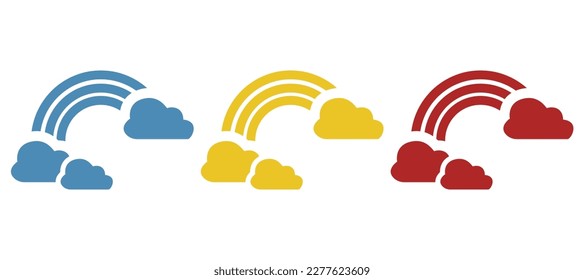 Wolke und Regenbogen-Symbol auf weißem Hintergrund, Vektorgrafik