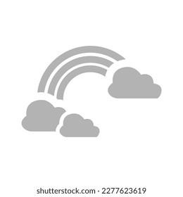 cloud and rainbow icon on white background, vector illustration