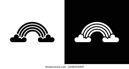 Cloud rainbow icon symbol collection. Flat vector stock illustration.