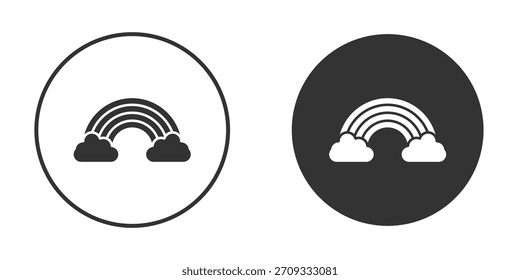 Estilo sólido del Iniciar sesión del icono del arco iris de la nube.