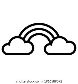 Cloud And Rainbow Icon Vector