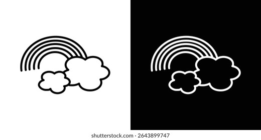Cloud rainbow icon vector simple element illustration editable