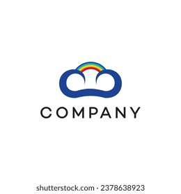 Cloud rainbow logo design, Technology, typography, construction, yoga, people, world, globe, medical, season, rainbow, adventure, travel, food, restaurant, nature, leaf, plant, cloud, sky, floral, 