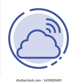Cloud, Rainbow, Sky, Spring, Weather Blue Dotted Line Line Icon