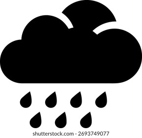 Cloud with raindrops icon simple weather symbol vector