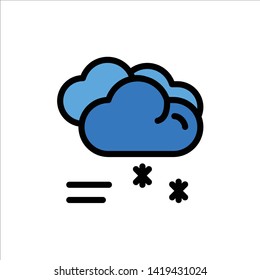 Cloud Raining, Forecast, Raining, Rainy Weather  Flat Color Icon. Vector icon banner Template