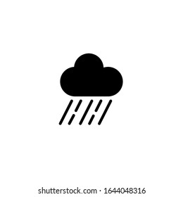 cloud raining icon. flat, simple, black.