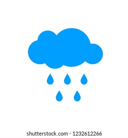 Cloud raining icon. Rain icon. Raining drops vector icon.