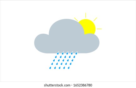 Cloud raining icon. Sunny raining weather icon