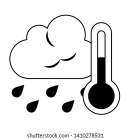 Cloud raining with thermometer weather symbol vector illustration graphic design