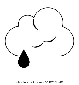 Cloud raining weather symbol cartoon vector illustration graphic design