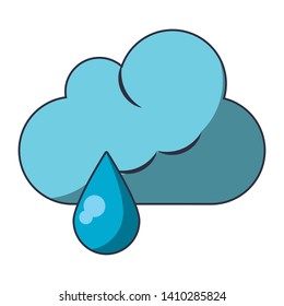 Cloud raining weather symbol cartoon vector illustration graphic design