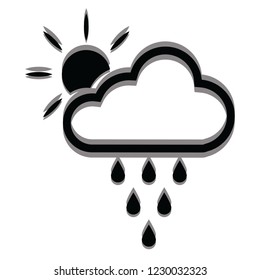 cloud rains and sun icon for web and print cloud rains and sun icon for web and print