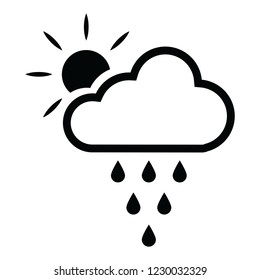 cloud rains and sun icon for web and print cloud rains and sun icon for web and print