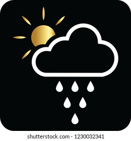 cloud rains and sun icon for web and print 