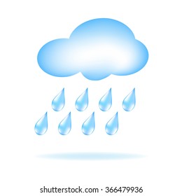 Cloud and rains Vector Illustration 