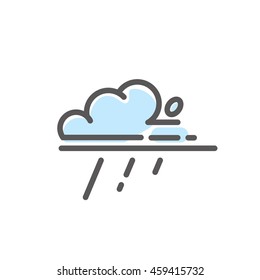 Cloud, rainy Vector illustration modern flat and line style