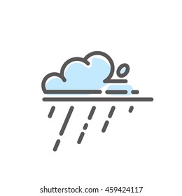 Cloud, rainy Vector illustration modern flat and line style