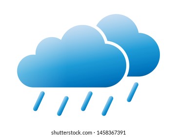 Cloud rainy weather colorful vector icon