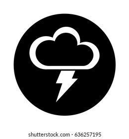cloud with ray climate isolated icon