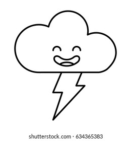 cloud with ray climate kawaii character