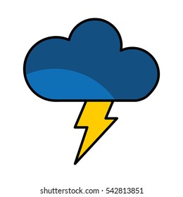 cloud with ray climate sign isolated icon vector illustration design
