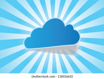 Cloud and Rays - Vector Background