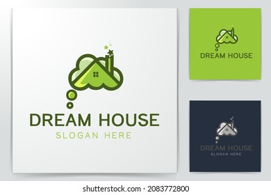 cloud, real estate. Dream house Logo Inspiration isolated on white background