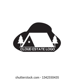 cloud real estate logo design template