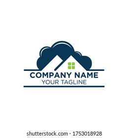 cloud real estate logo template,Home cleaning or deleivery company business logo. Vector element, icon.
